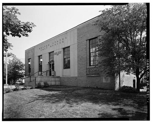 GENERAL VIEW OF POST OFFICE LOOKING SOUTH - U.S. Post Office, Market & South Jefferson Street, Mount Union