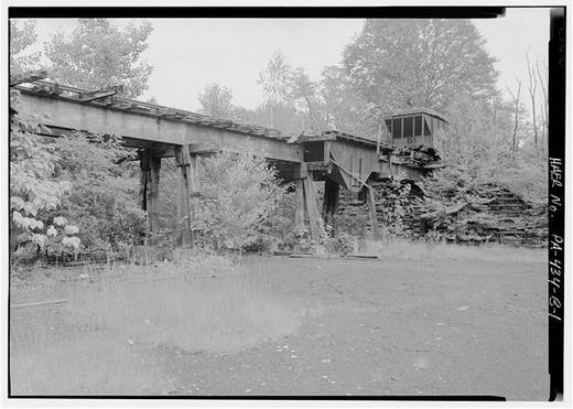 General view from west - East Broad Top Railroad & Coal Company, Coal Dock, Route 522, East side, Mount Union