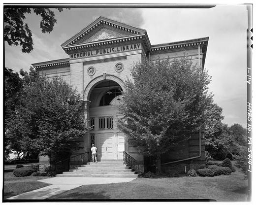 Southwest/front side looking northeast - Alexandria Memorial Public Library, Hartslog & Main Streets, Alexandria, Huntingdon County, PA