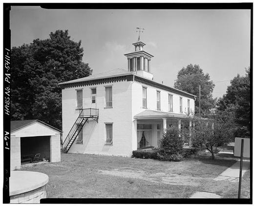 NORTHEAST/FRONT SIDE, LOOKING SOUTHEAST - Alexandria High School, Main Street & Church Street, Alexandria, Huntingdon County, PA