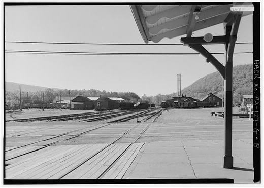 General View Looking South Across Meadow Street (Rte. 994) from Orbisonia Depot Toward the Rockhill Shop Complex - East Broad Top Railroad & Coal Company, Orbisonia Depot