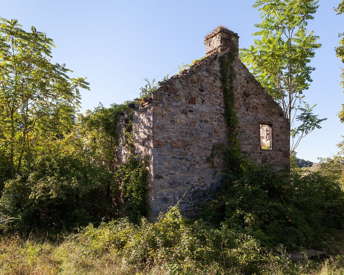 Ruins of the Brumbaugh Homestead, looking at the north and east sides.